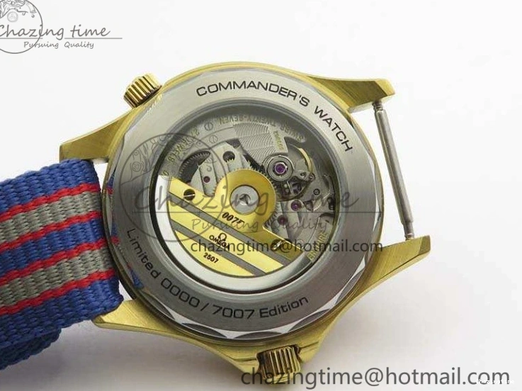 0417 Modern Seamaster 300M 007 YG URF 1:1 Best Edition White Dial Ceramic Bezel On Nylon Strap A 8115